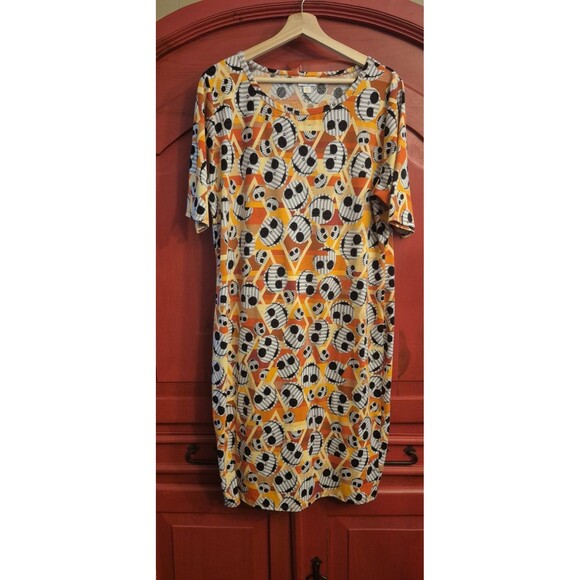 NWOT LuLaRoe 3XL Disney Nightmare Before Christmas Jack Skellington Julia Dress - Picture 1 of 3